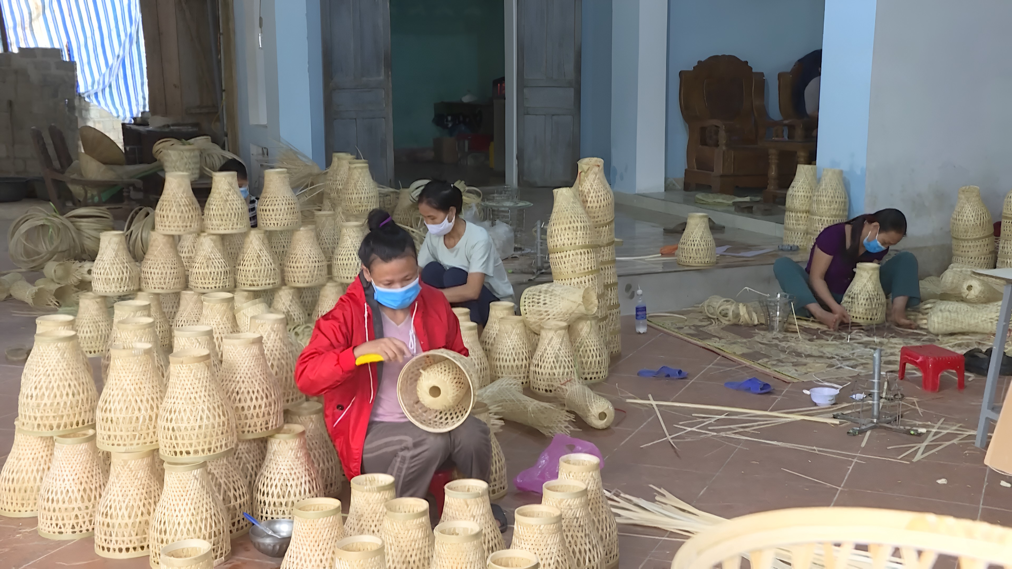 Sản phẩm mây tre đan mang đậm dấu ấn lao động thủ công Hoằng Hóa