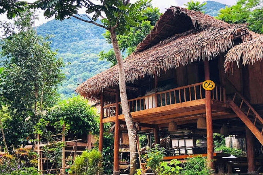 omestay bản Kho Mường – Pù Luông, không gian nhà sàn mộc mạc giữa thiên nhiên yên bình