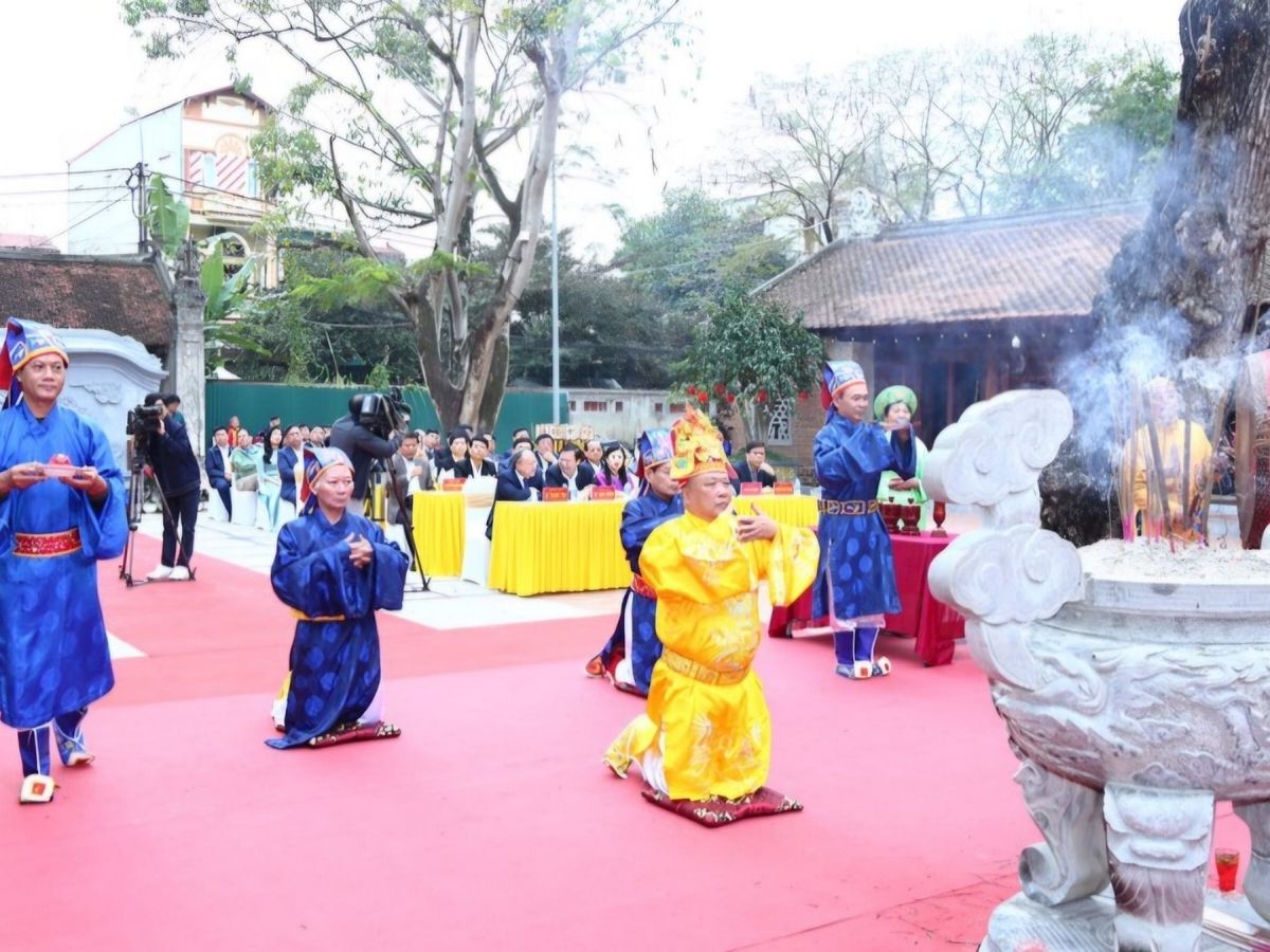 Lễ khai hội tại Thái miếu nhà Hậu Lê.