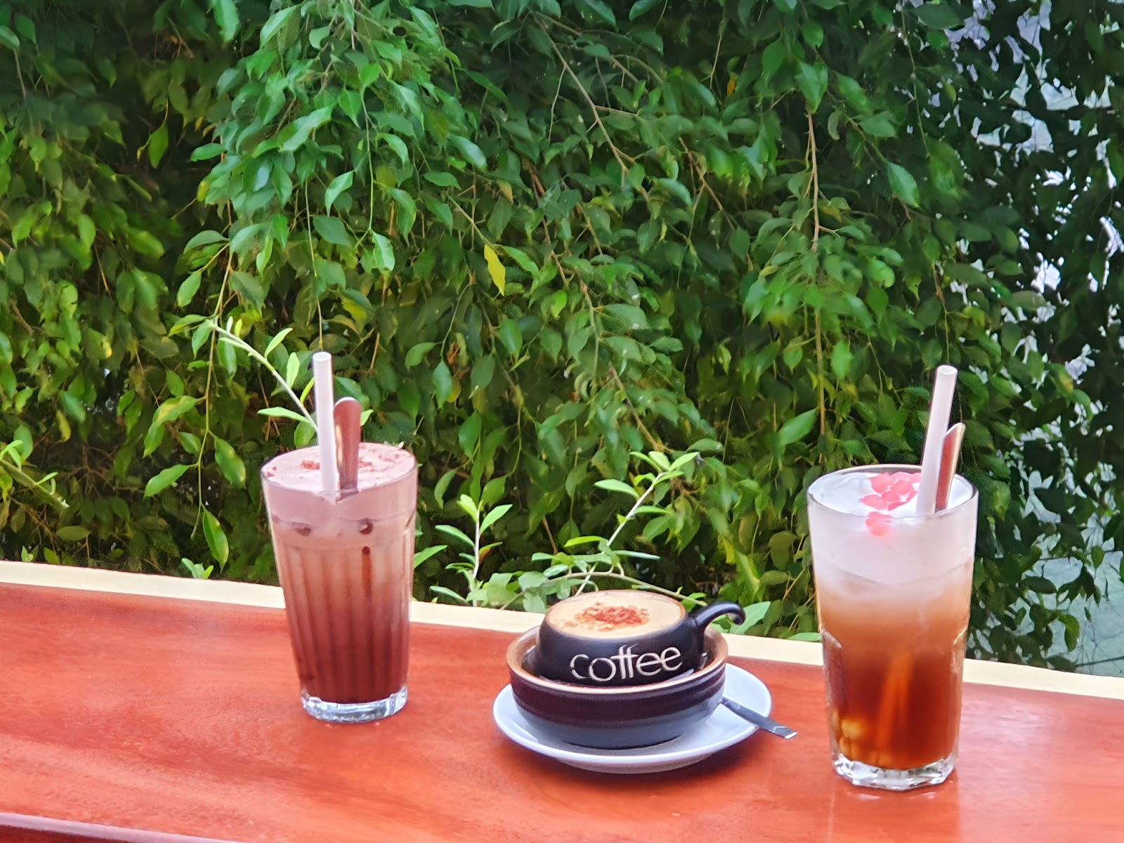 Dừng chân nhâm nhi ly cà phê mát lành giữa không gian xanh mát, thư giãn sau khi đi du xuân tại Thanh Hóa.